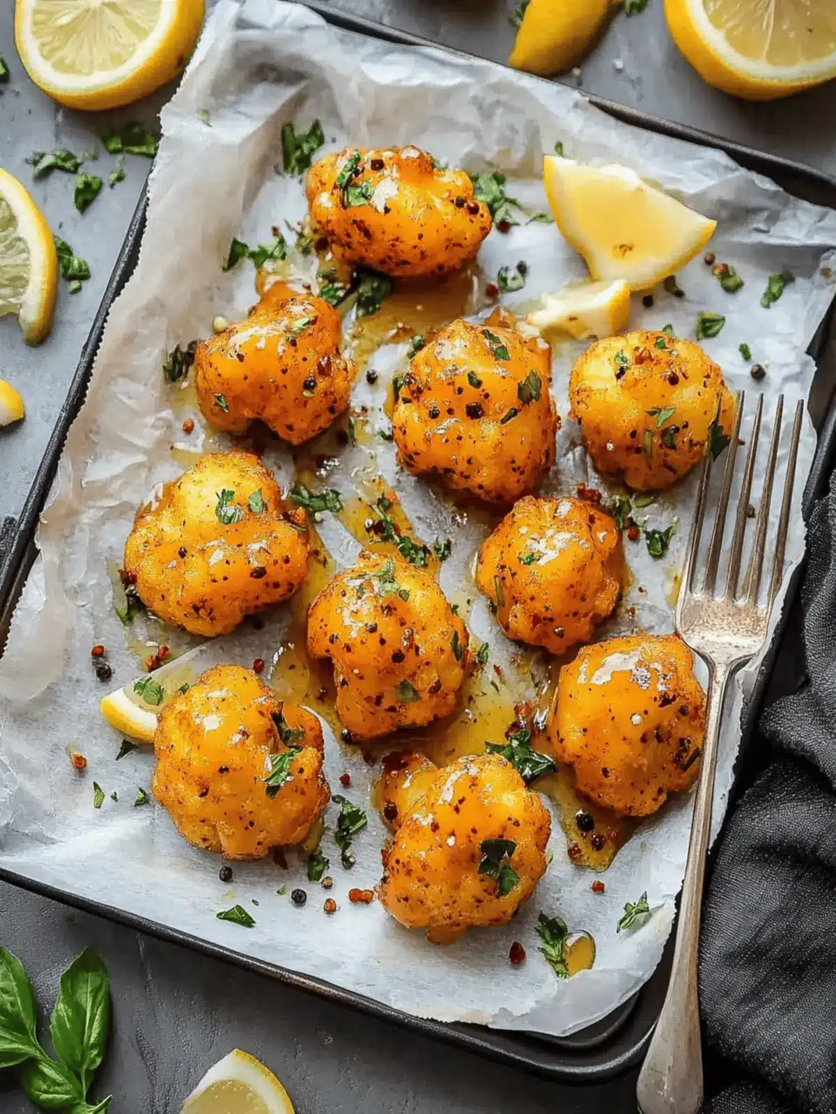 Lemon Pepper Glazed Cauliflower