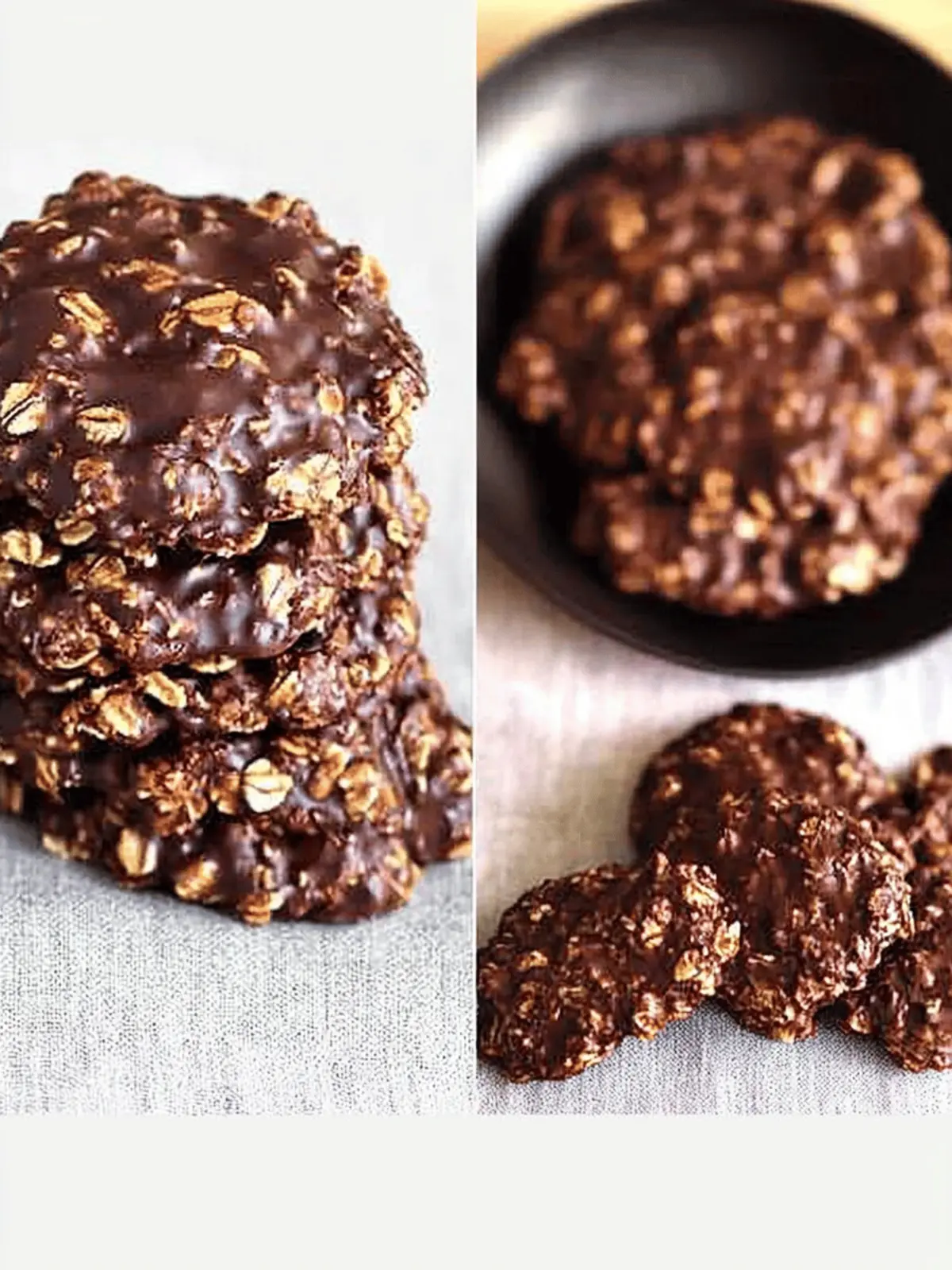 No Bake Chocolate Oatmeal Cookies