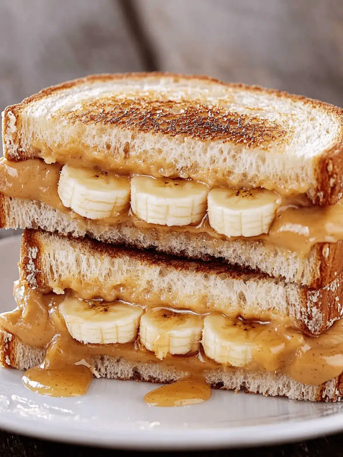 Peanut Butter, Banana and Honey Sandwich