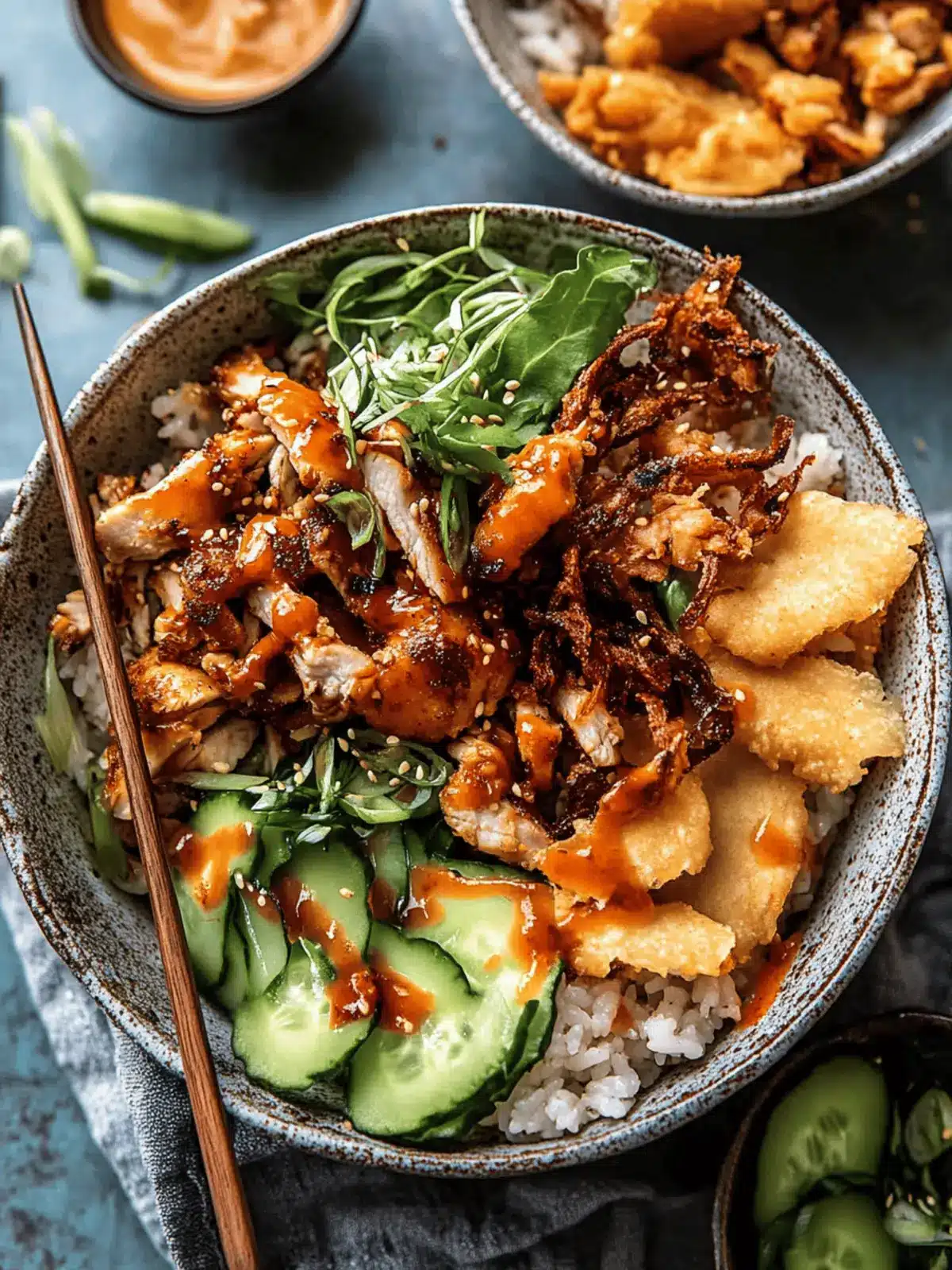 Spicy Chicken Yum Yum Rice Bowls