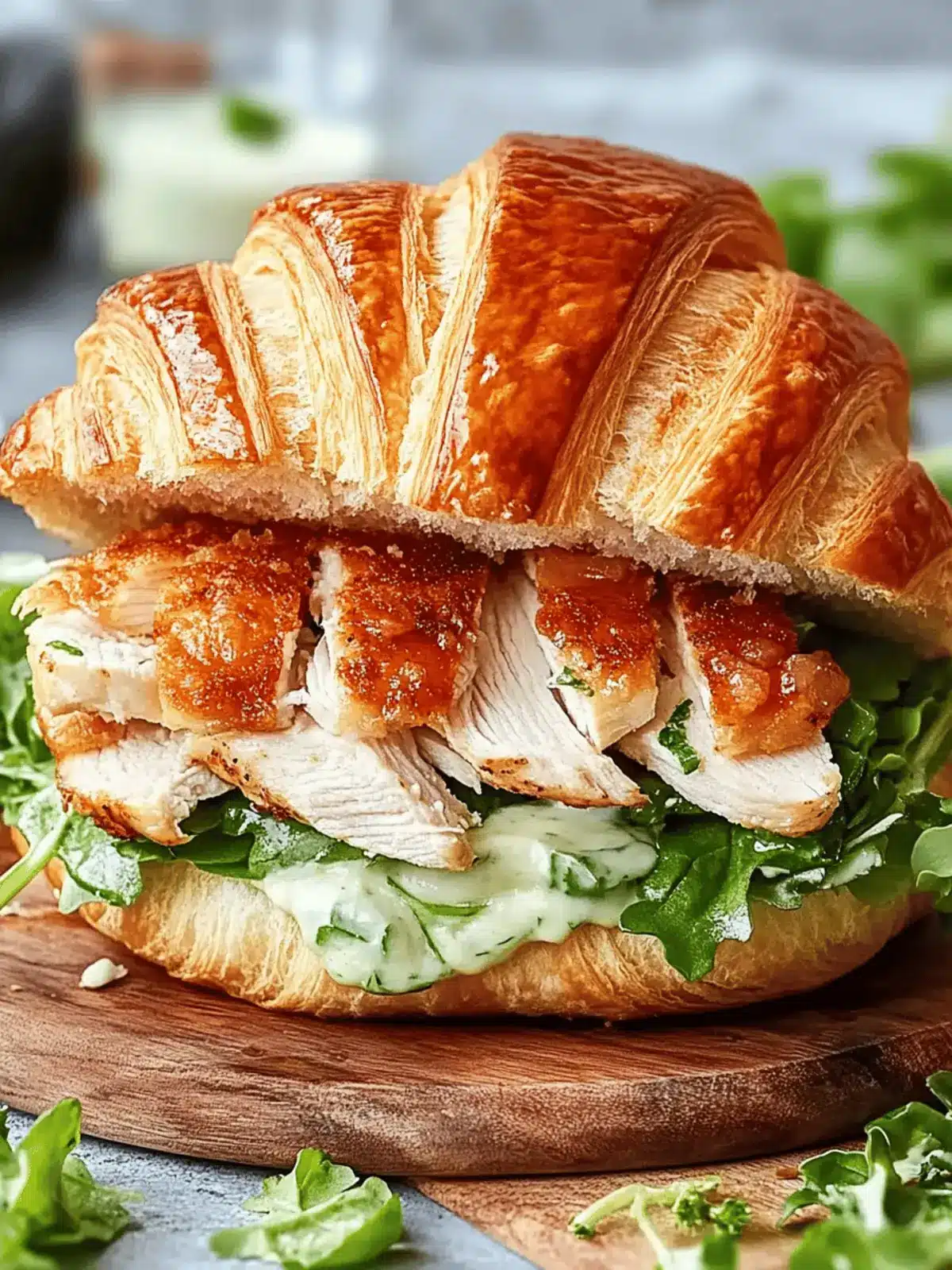 Chicken Caesar Croissant Sandwich
