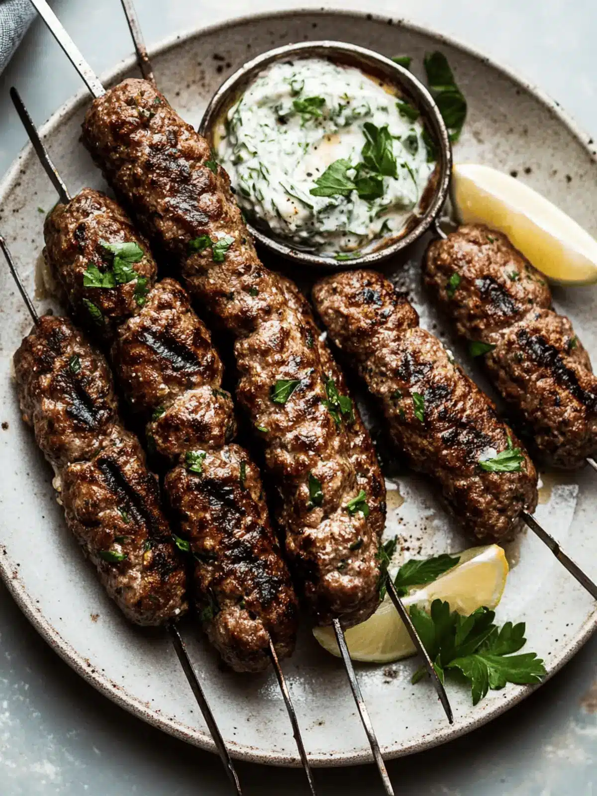 Beef Kofta Kebabs with Tzatziki