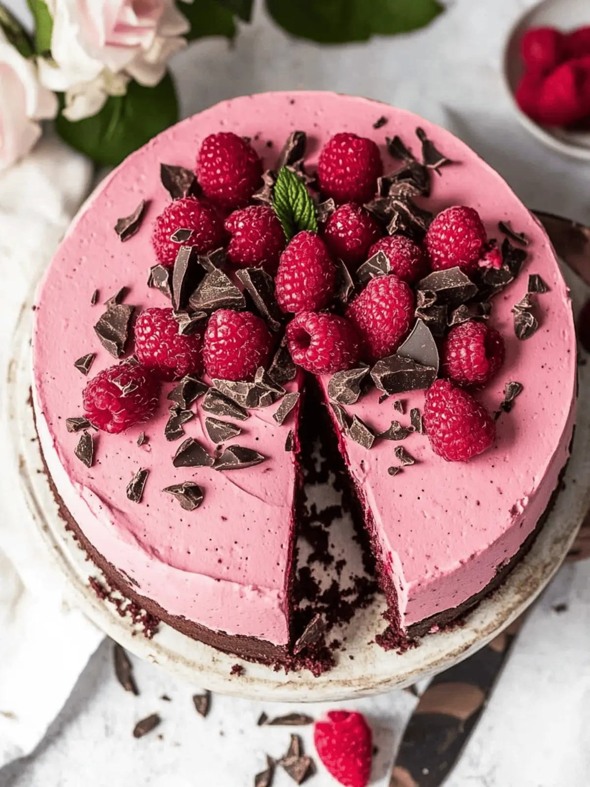 Chocolate Raspberry Mousse Cake