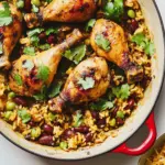 One-Pan Chicken Drumsticks with Rice and Beans
