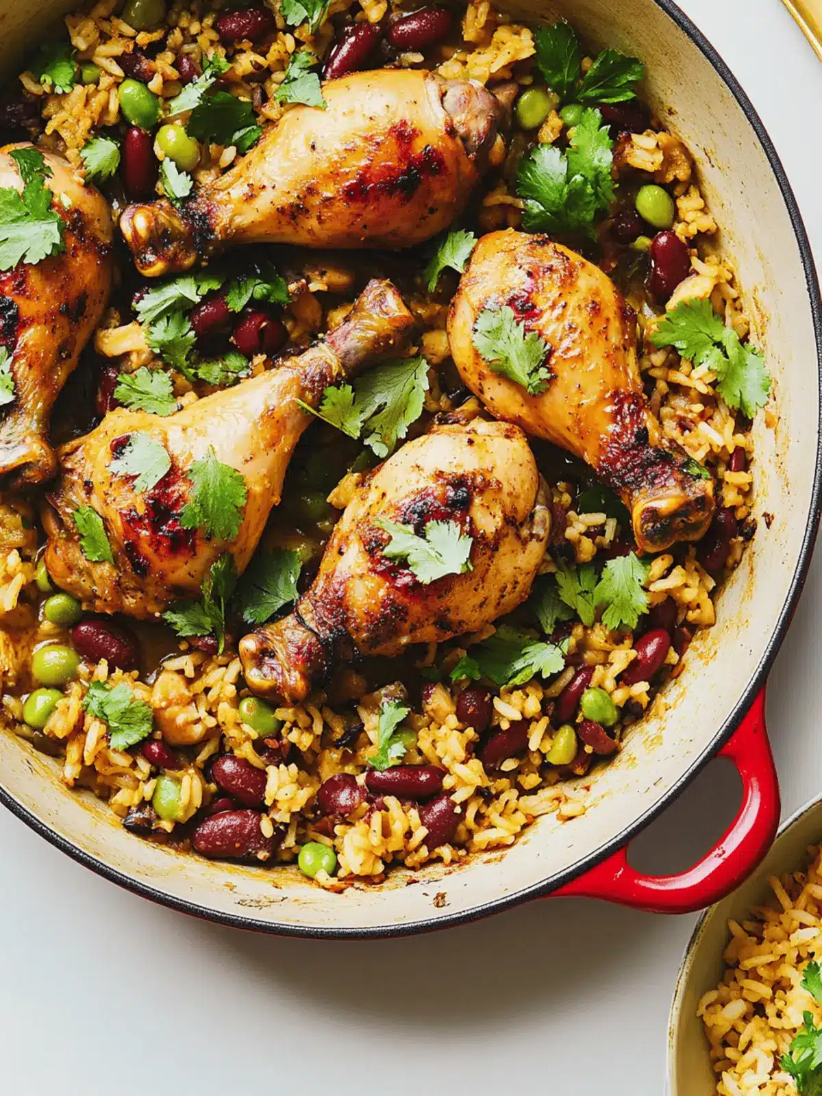 One-Pan Chicken Drumsticks with Rice and Beans