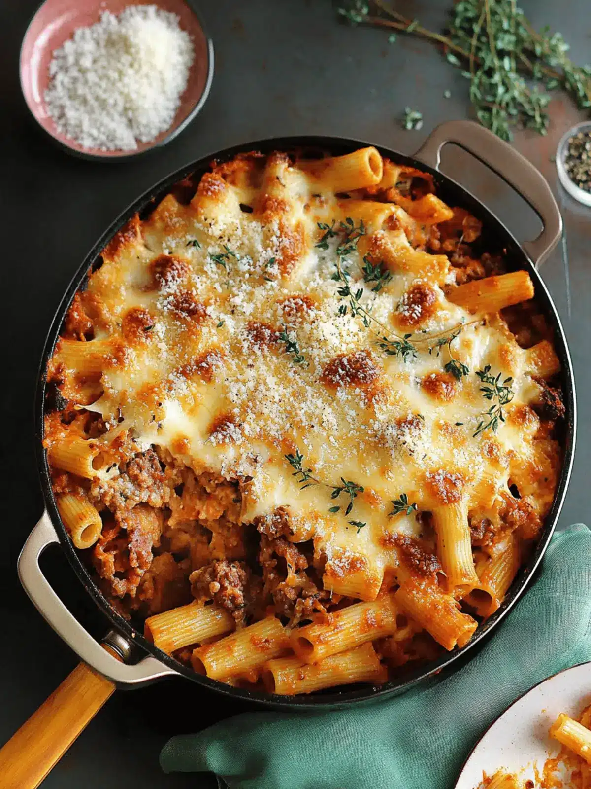 Baked Rigatoni with Sausage and Boursin Cheese