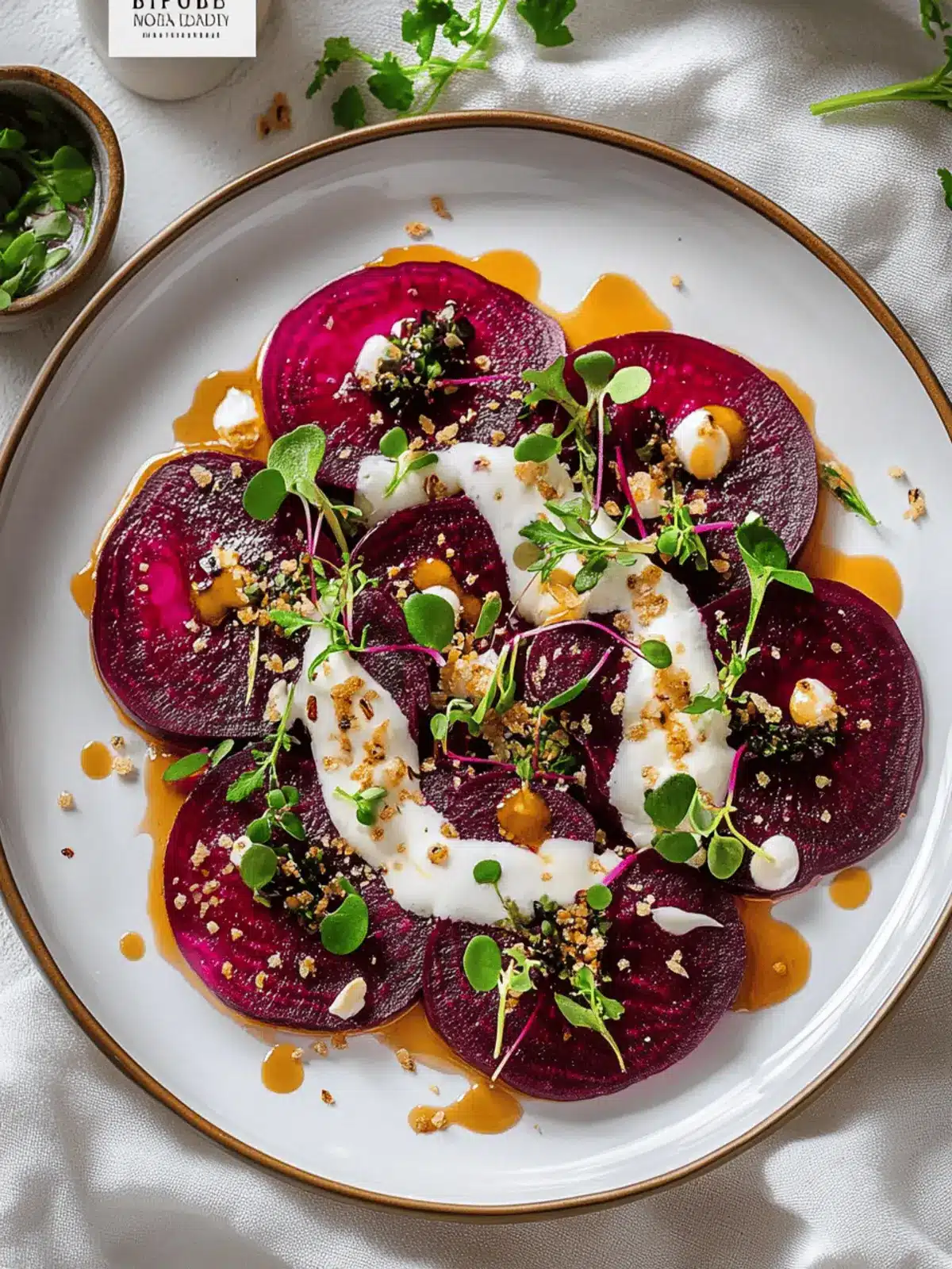 Beetroot Carpaccio with Microgreens