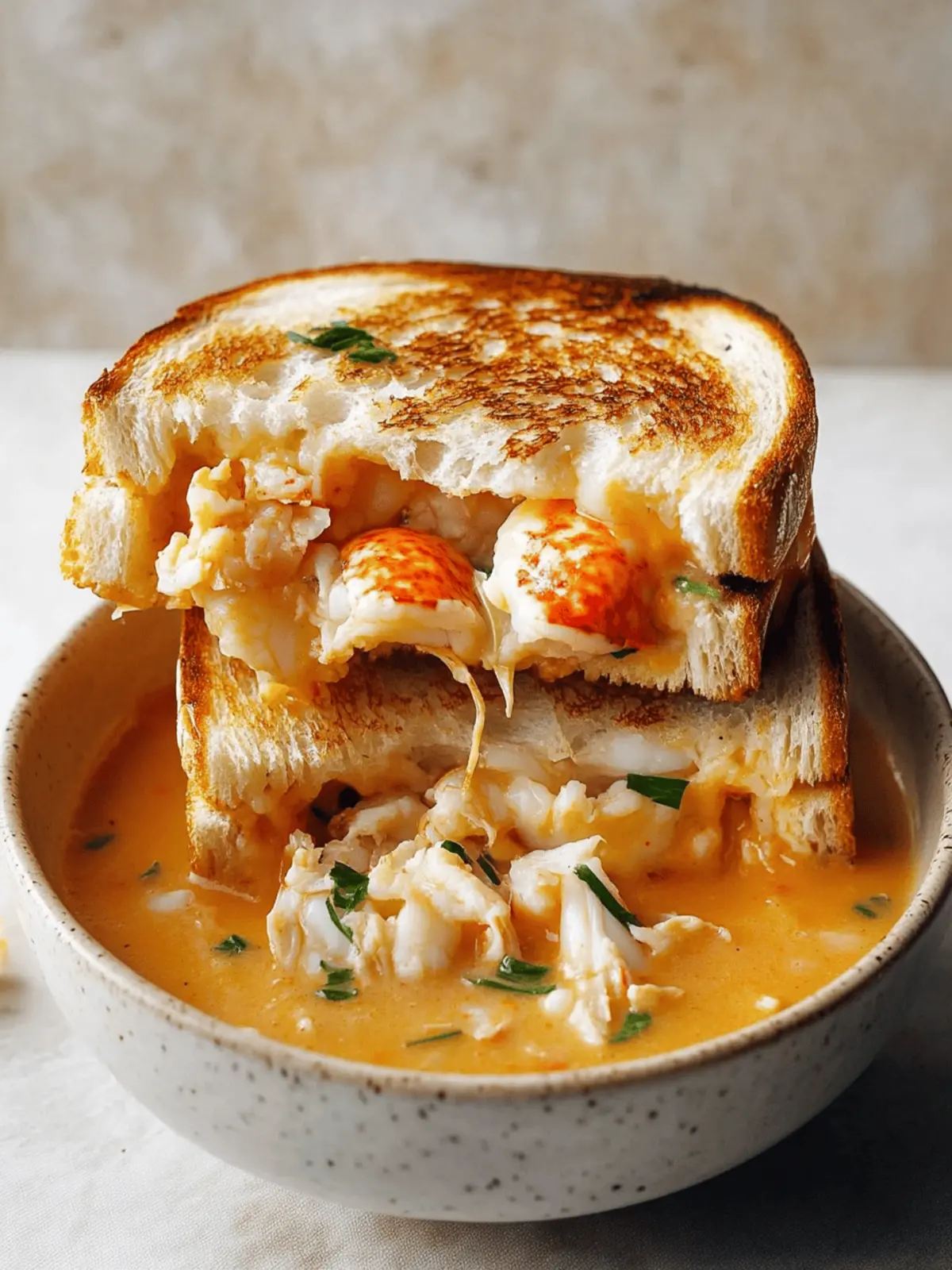 Lobster Toastie with a Lobster Bisque