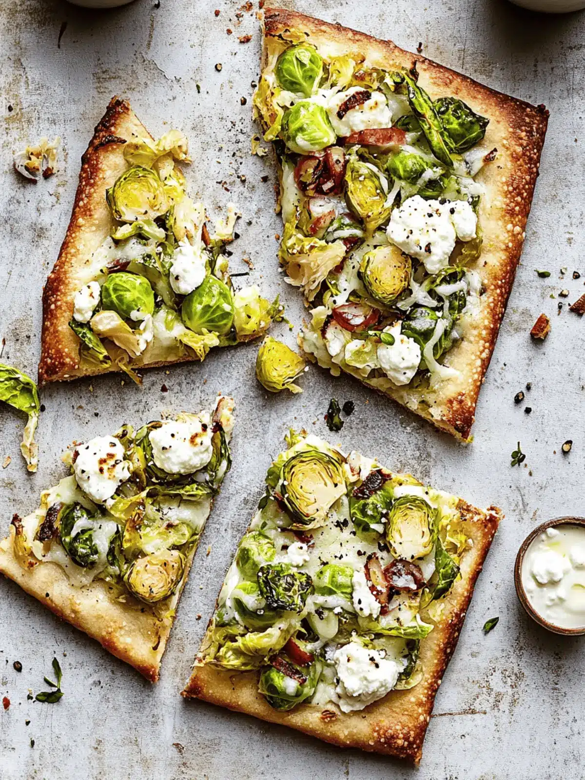 russels Sprouts and Ricotta Flatbread Pizza