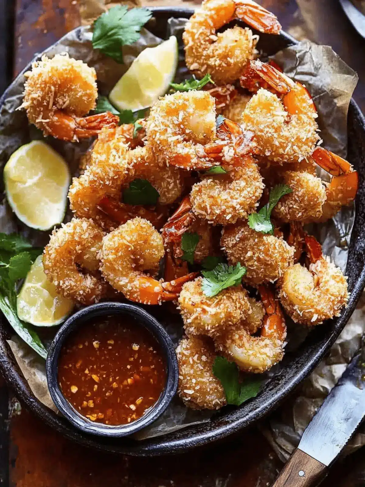 Oven Fried Coconut Shrimp with Thai Pineapple Chili Sauce