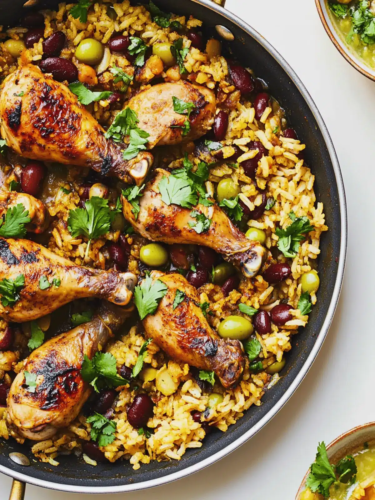 One-Pan Chicken Drumsticks with Rice and Beans
