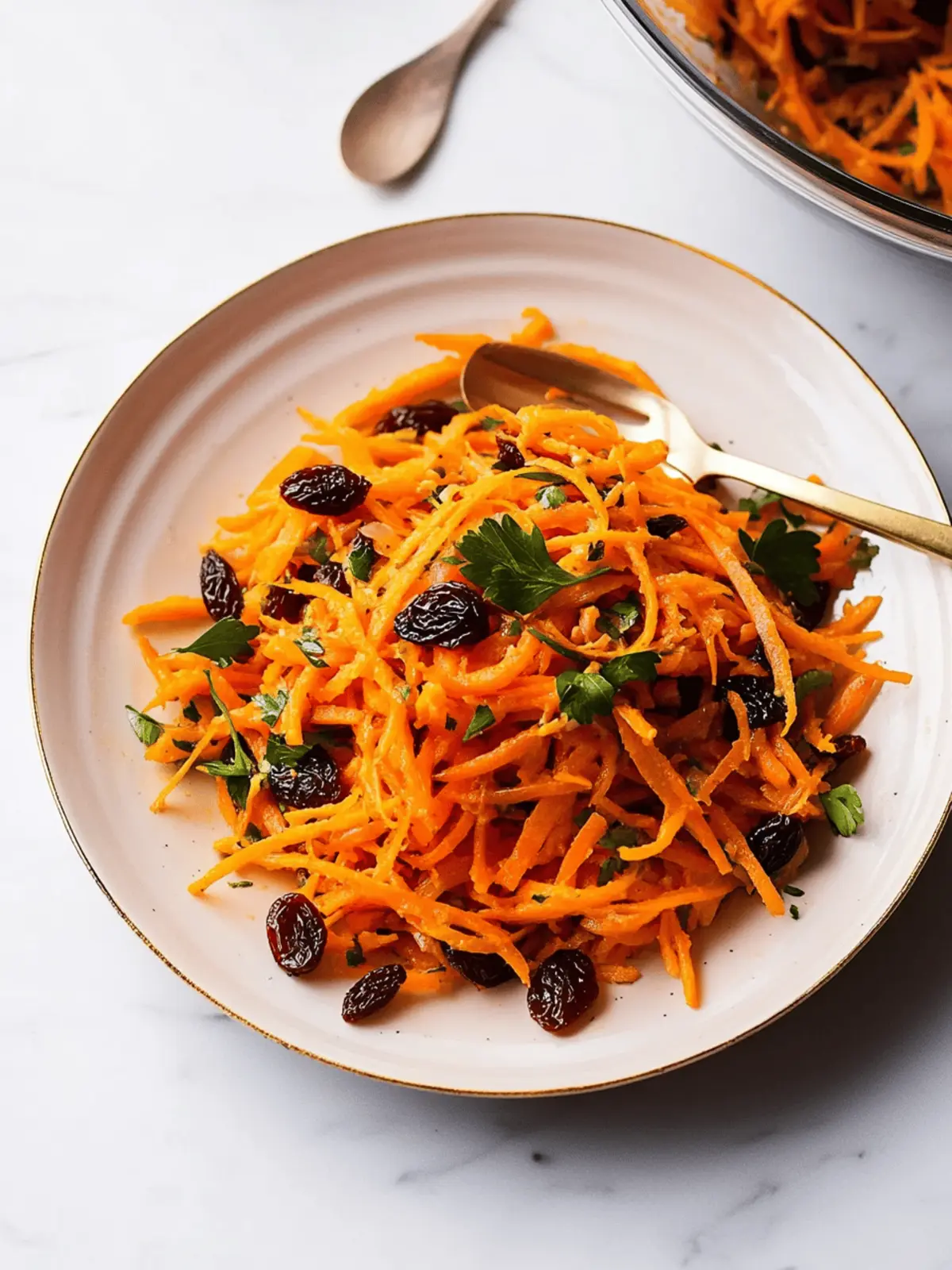 Moroccan-Inspired Shredded Carrot Salad with Raisins