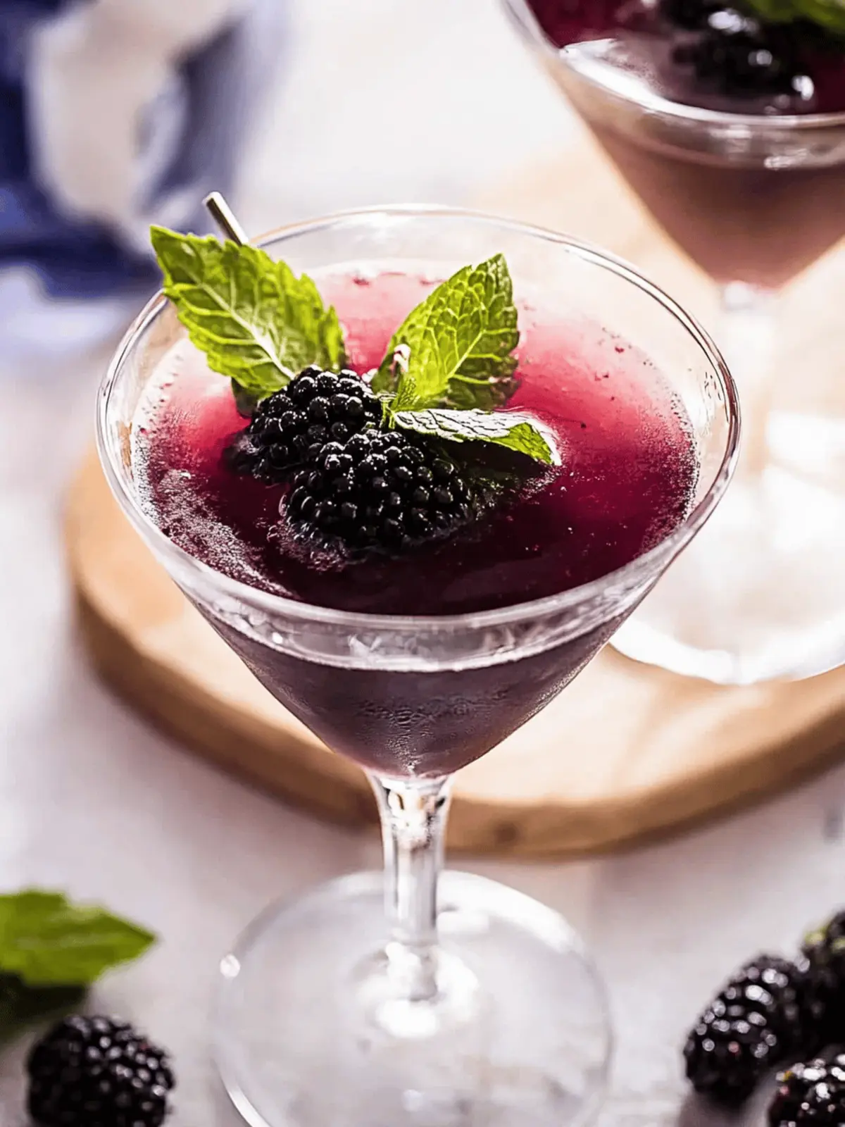 Muddled Blackberry and Mint Gin Cocktail