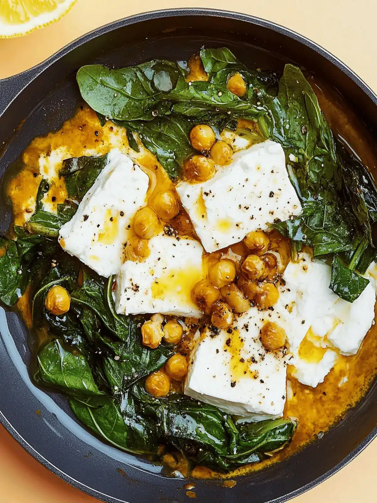 Baked Feta and Greens With Lemony Yogurt