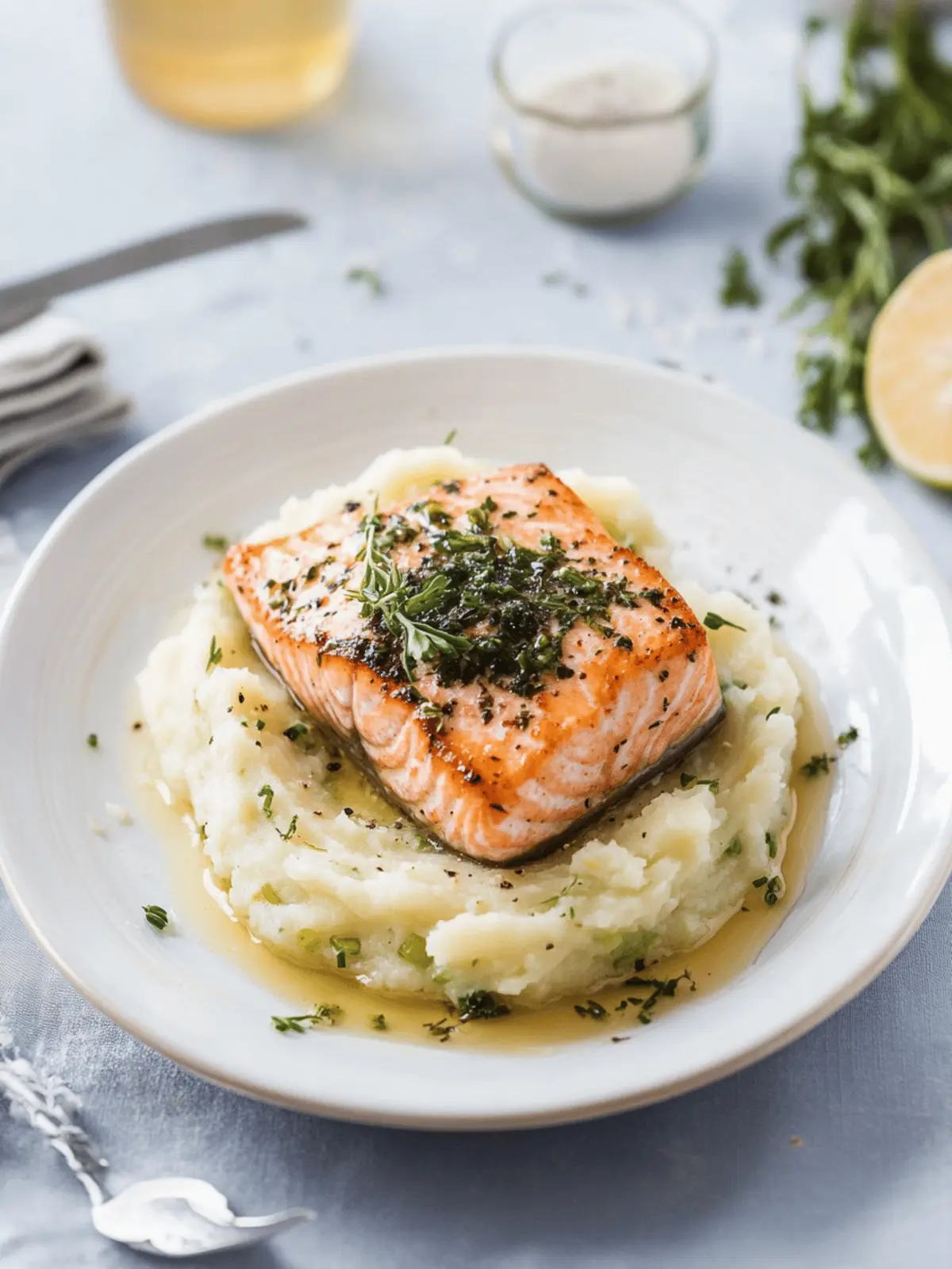 Herb Roasted Salmon & Celeric Yukon Mash