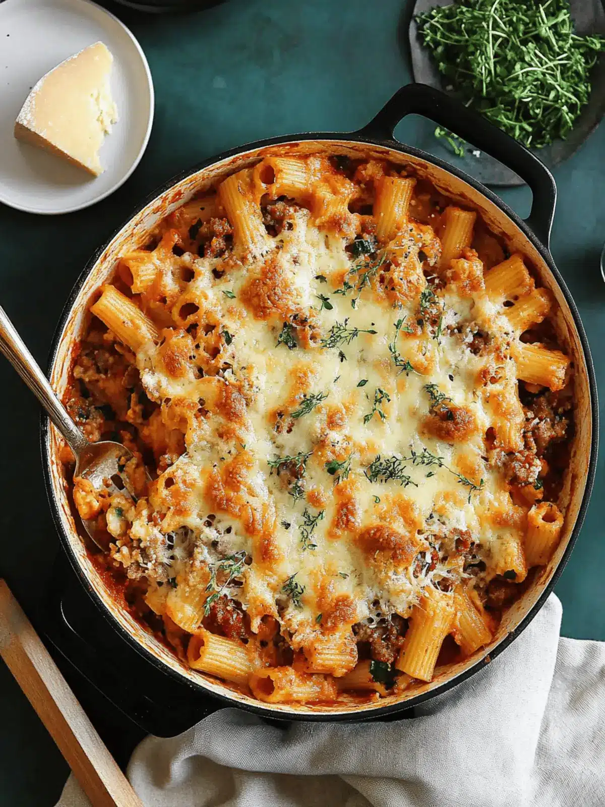 Baked Rigatoni with Sausage and Boursin Cheese
