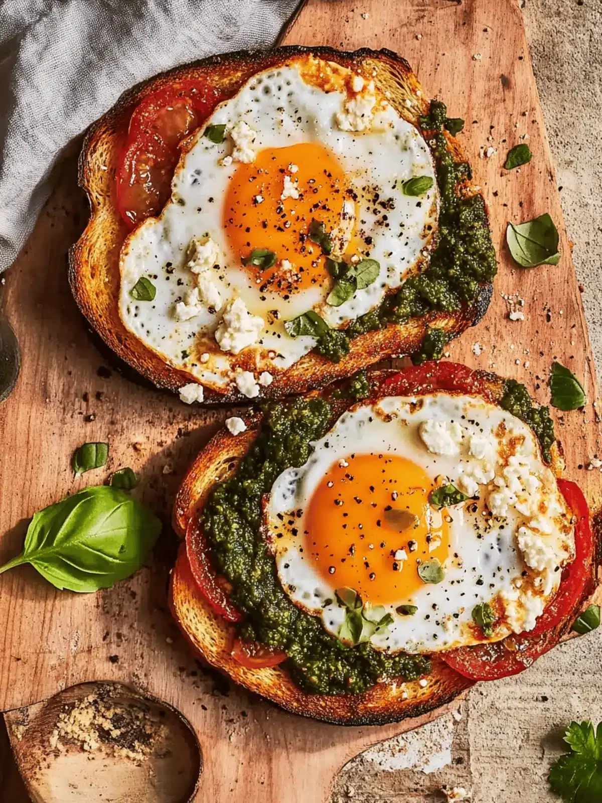 Shakshouka Toast with Feta Fried Eggs