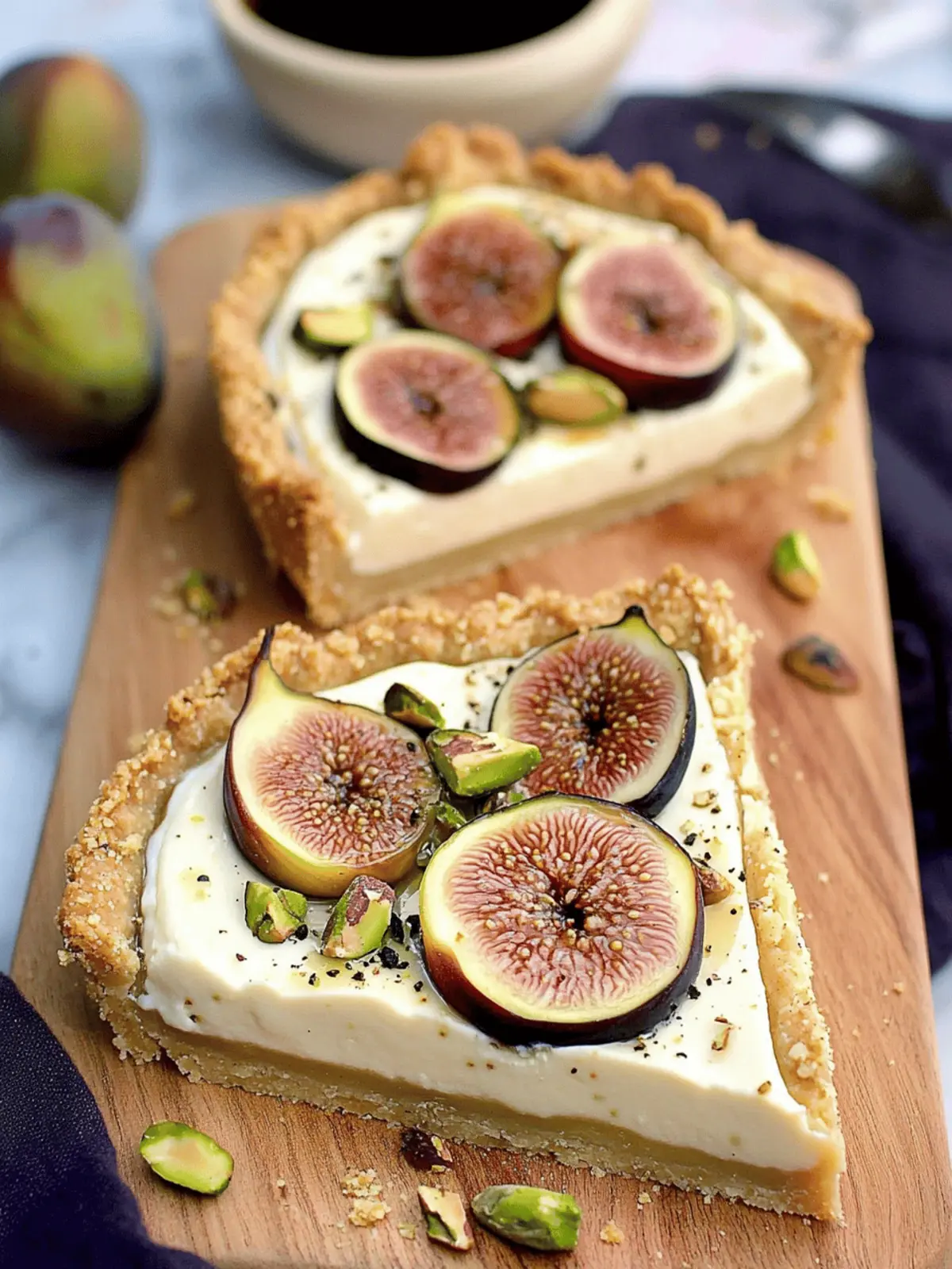 Fig Mascarpone Tart with Pistachio Black Pepper Crust