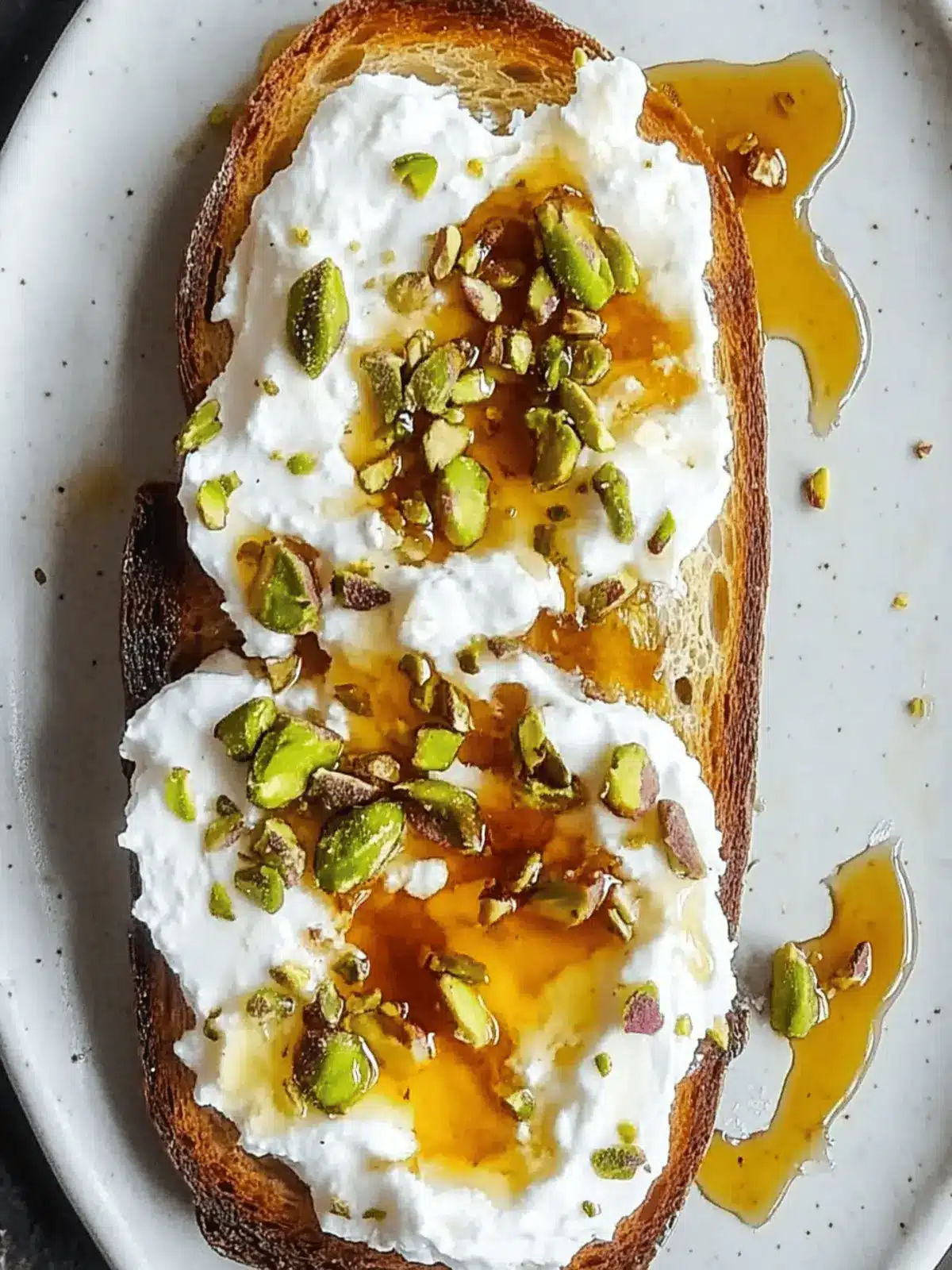 Burrata Toast With Pistachios And Hot Honey
