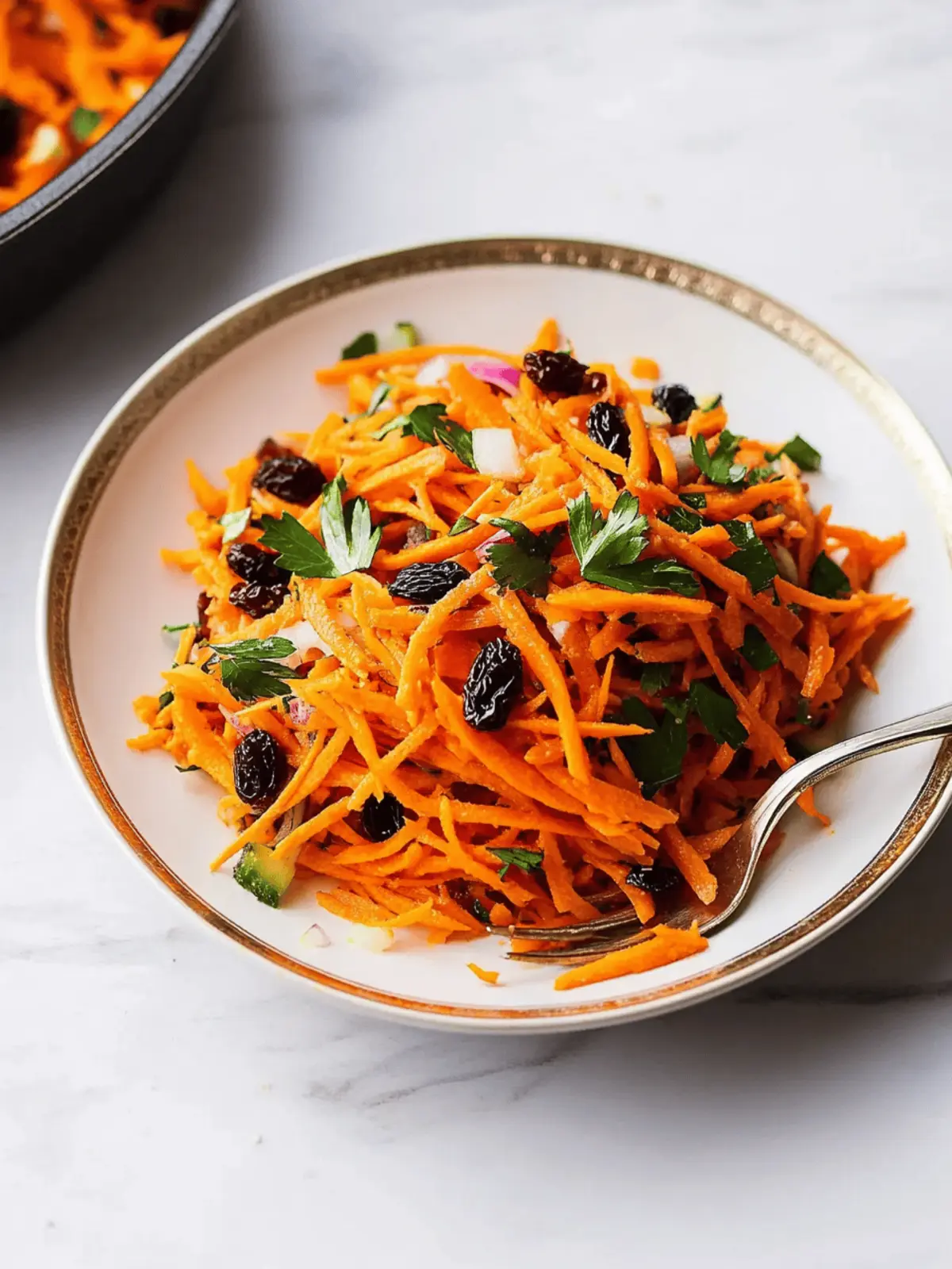 Moroccan-Inspired Shredded Carrot Salad with Raisins