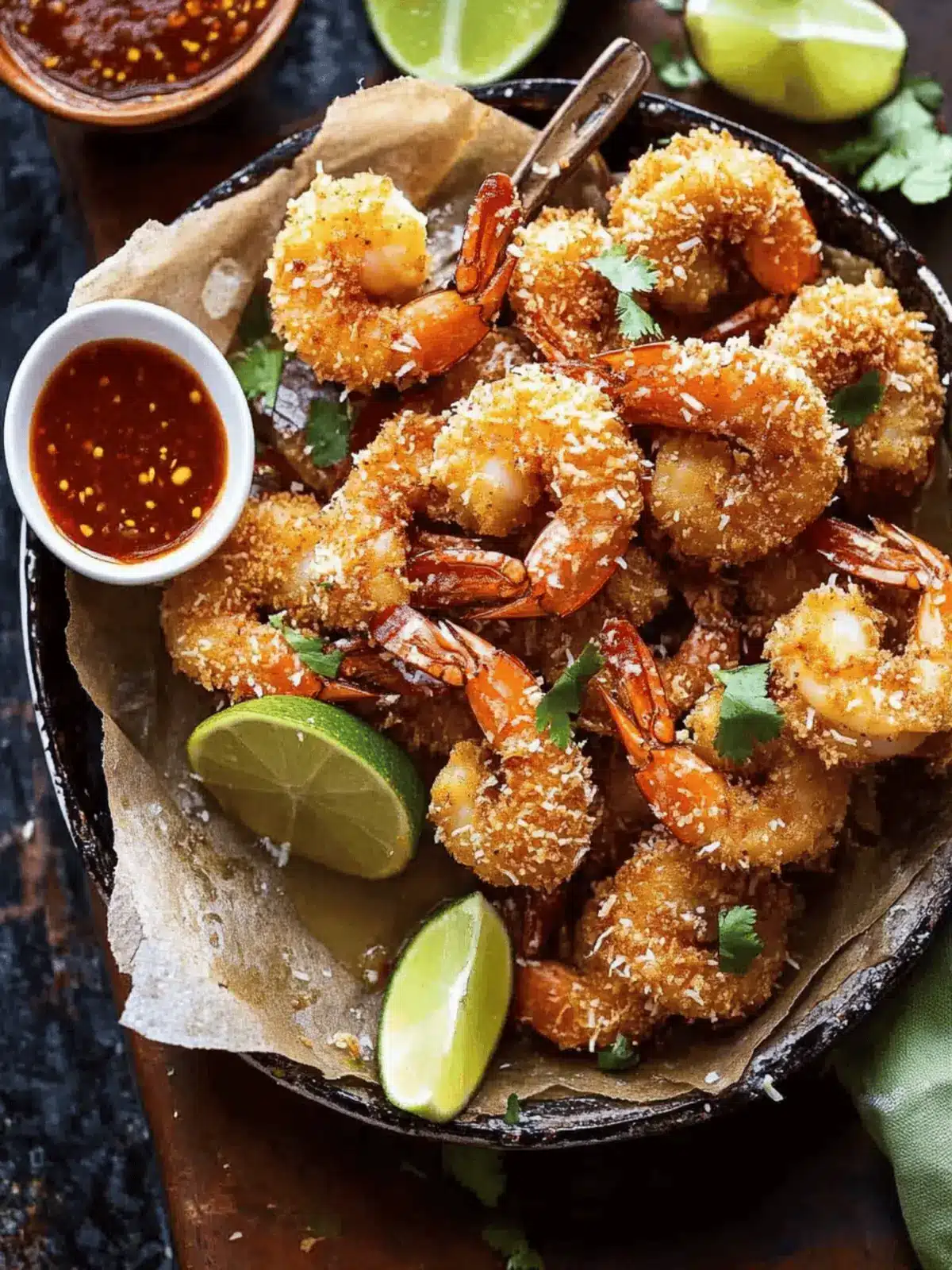 Oven Fried Coconut Shrimp with Thai Pineapple Chili Sauce