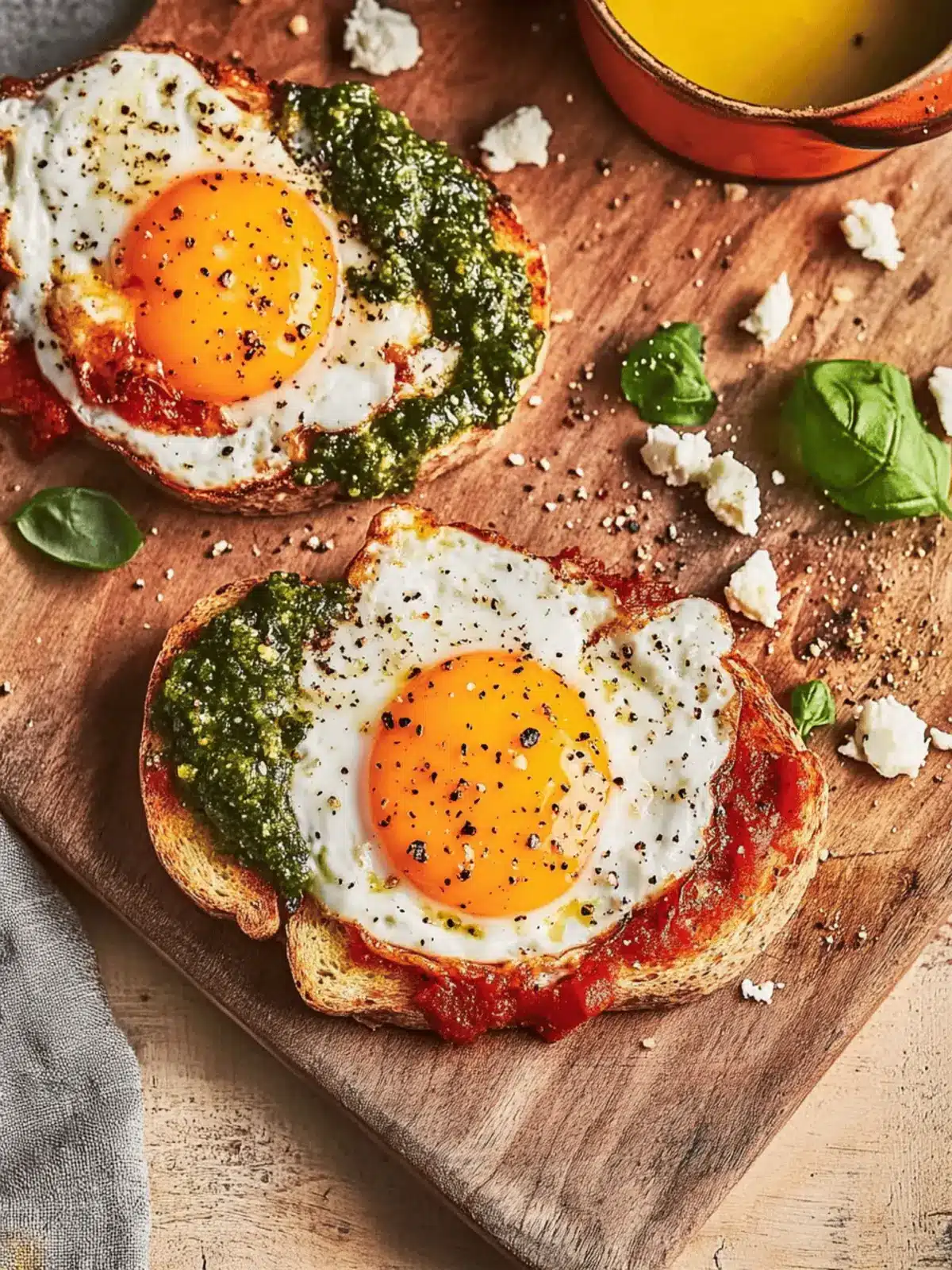 Shakshouka Toast with Feta Fried Eggs