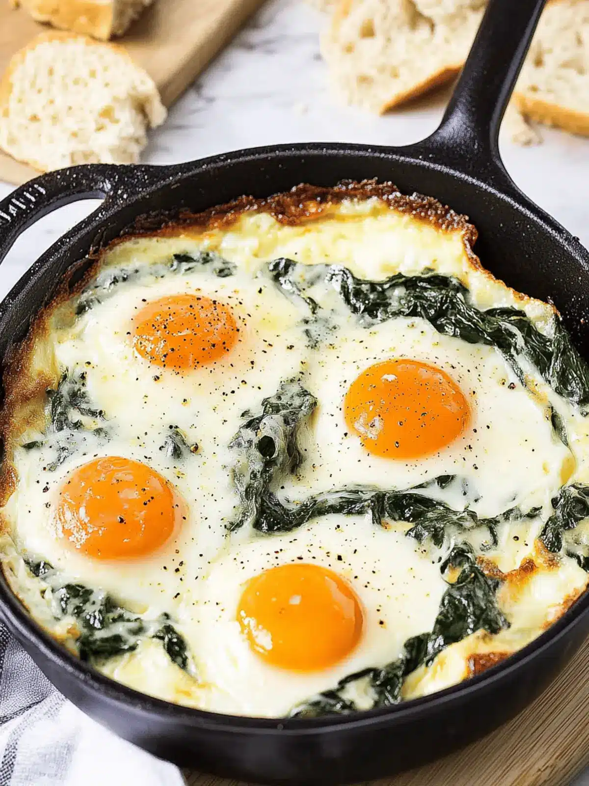 Baked Eggs Florentine
