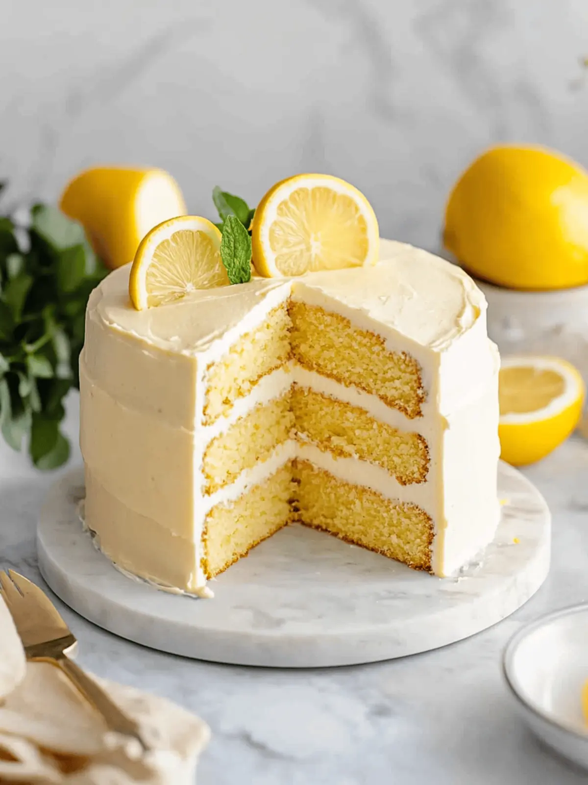 Vegan Lemon Cake With Lemon Cream Cheese Frosting