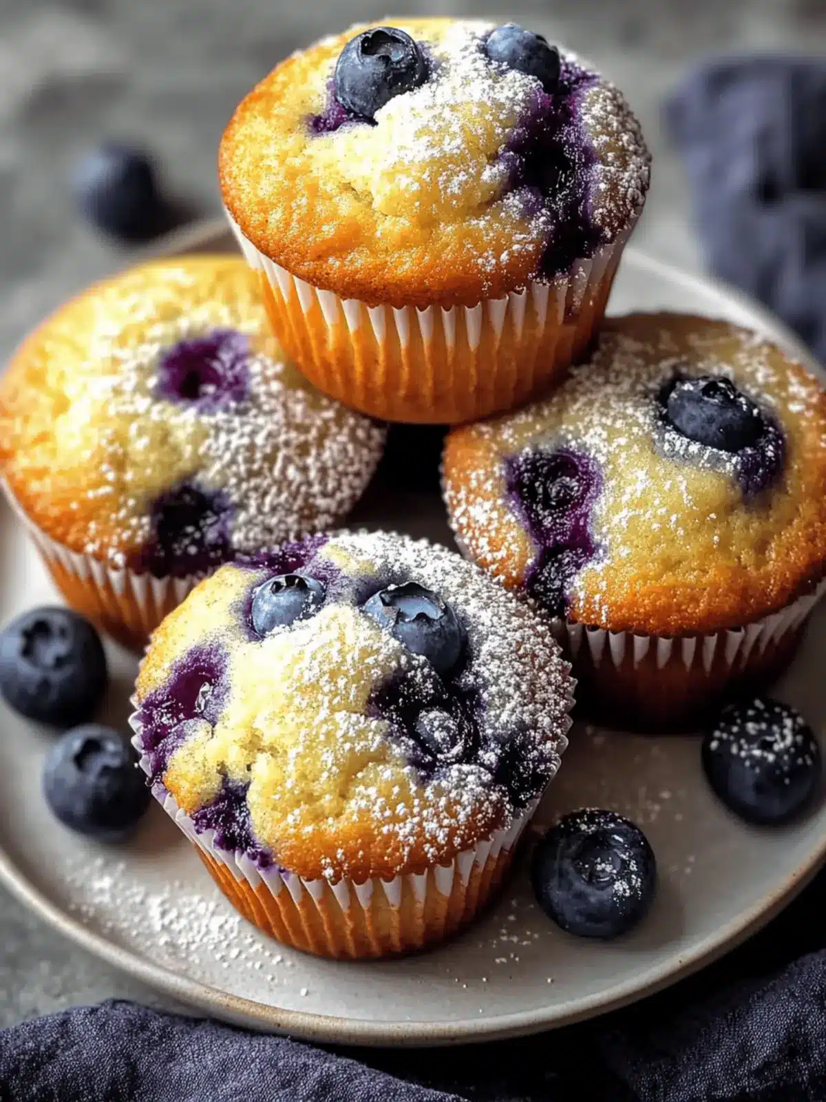 Moist Baked Blueberry Muffins