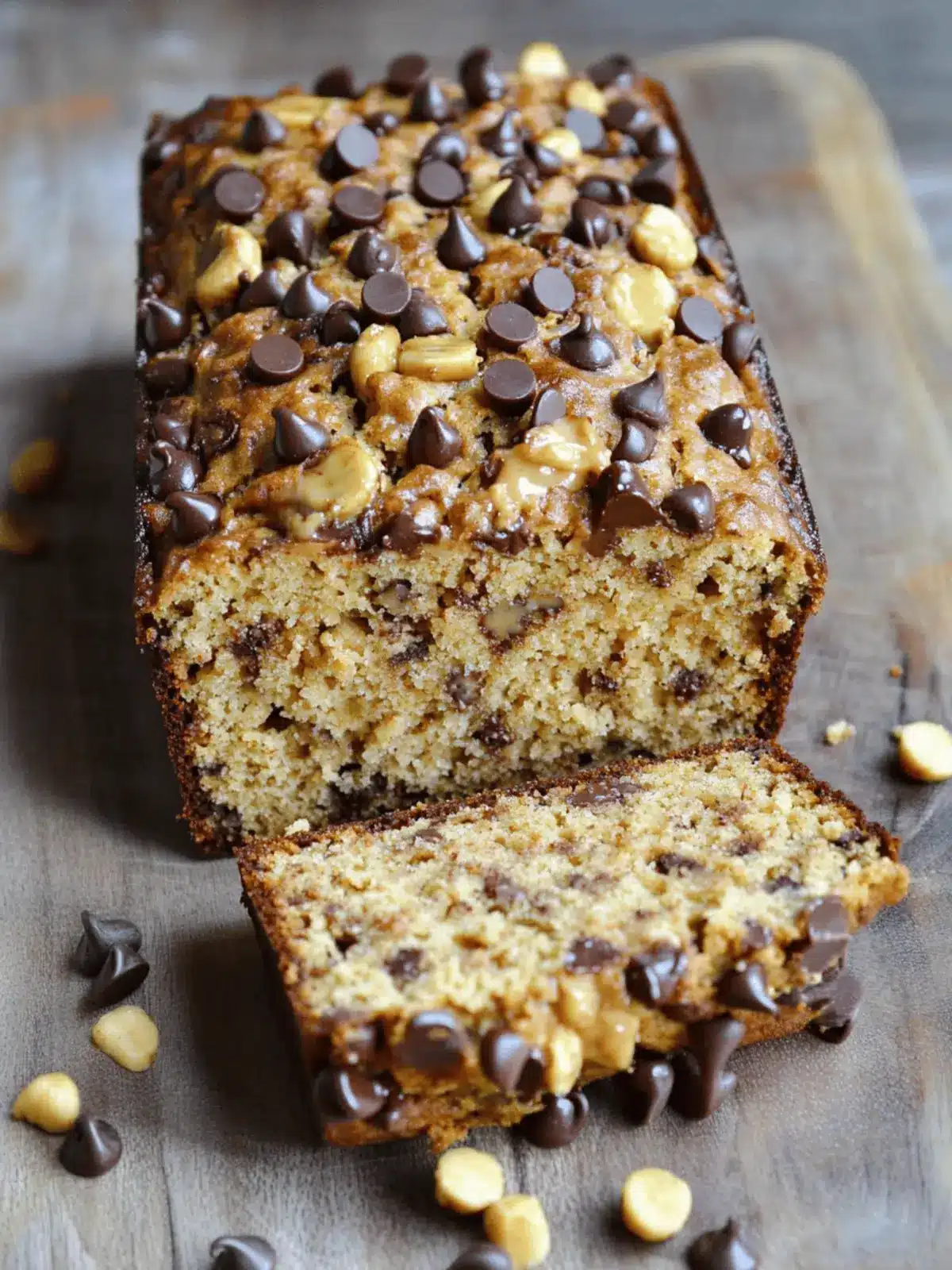 Chocolate Chip Peanut Butter Oatmeal Banana Bread