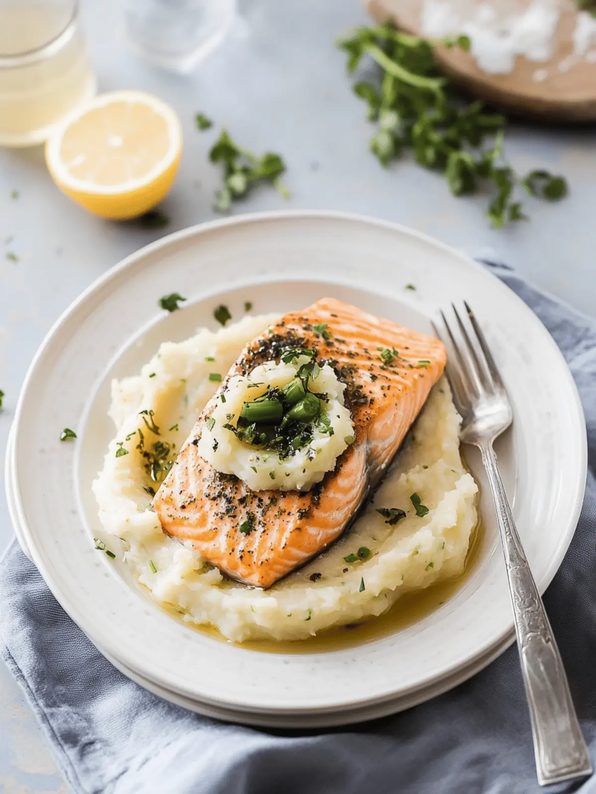 Herb Roasted Salmon & Celeric Yukon Mash