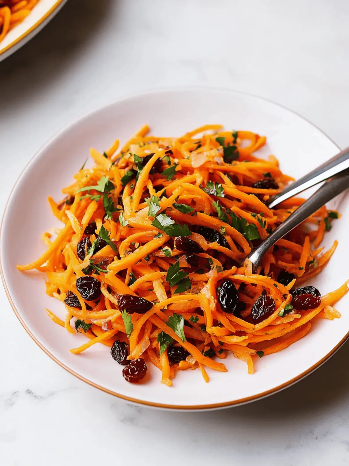 Moroccan-Inspired Shredded Carrot Salad with Raisins