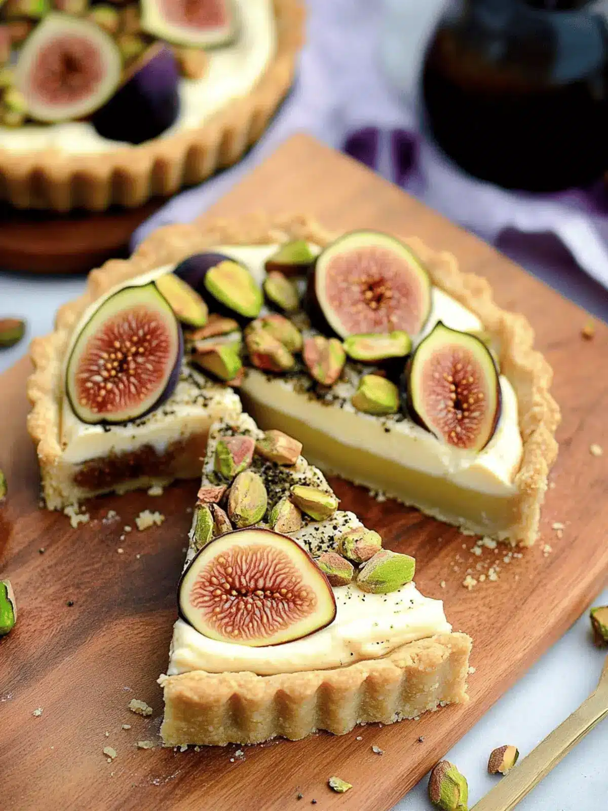 Fig Mascarpone Tart with Pistachio Black Pepper Crust