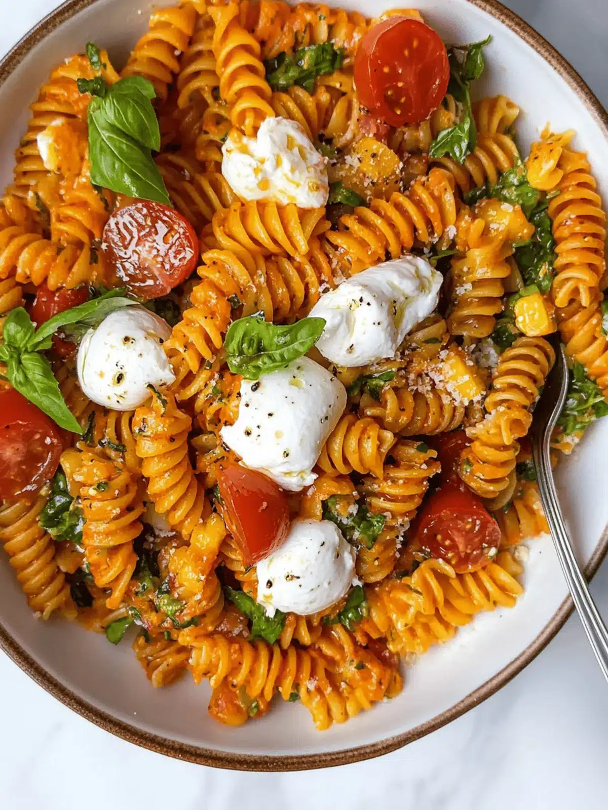 Romesco Pasta Salad With Burrata