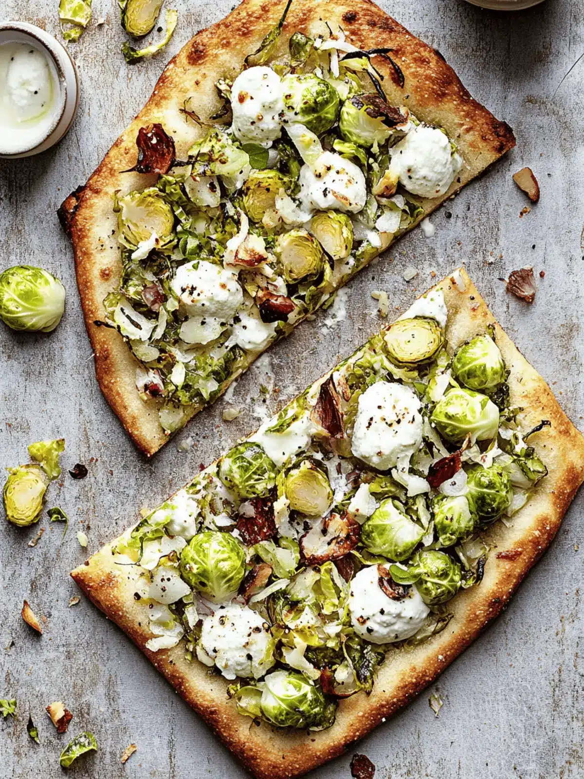 russels Sprouts and Ricotta Flatbread Pizza