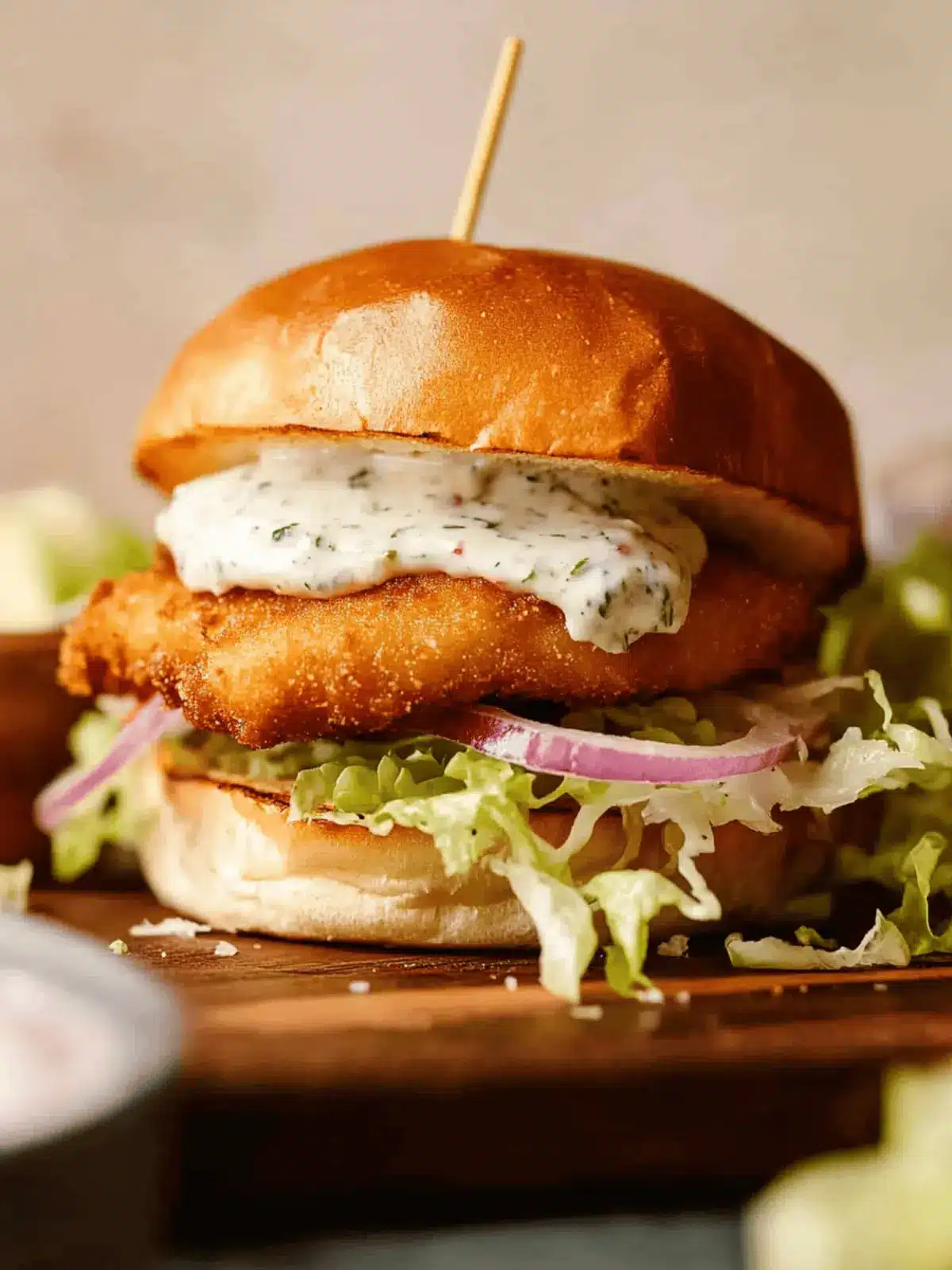 Crispy Cod Sandwich with Homemade Tartar Sauce