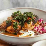 Spiced Chicken and Rice with Lime Chimichurri and Garlic Yoghurt