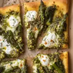 Spring Pistachio Pesto Pizza with Asparagus and Ricotta