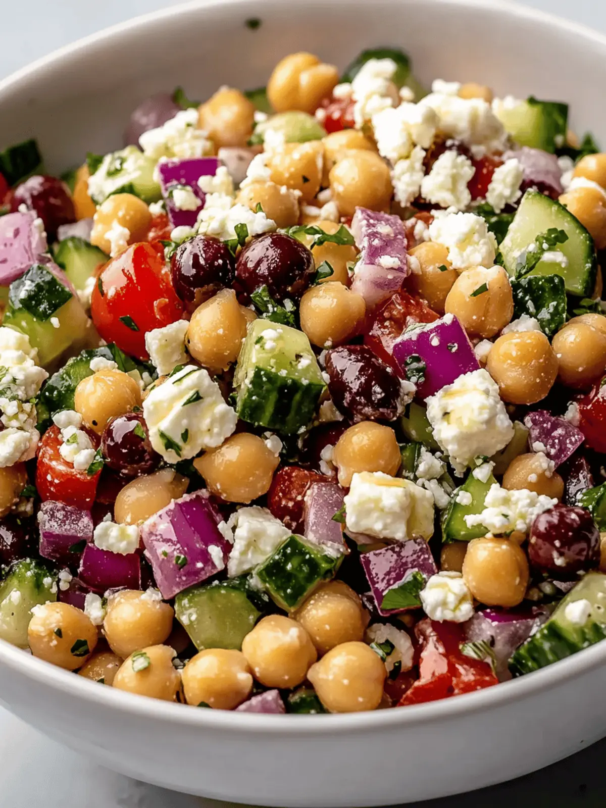Mediterranean Chickpea Feta Salad