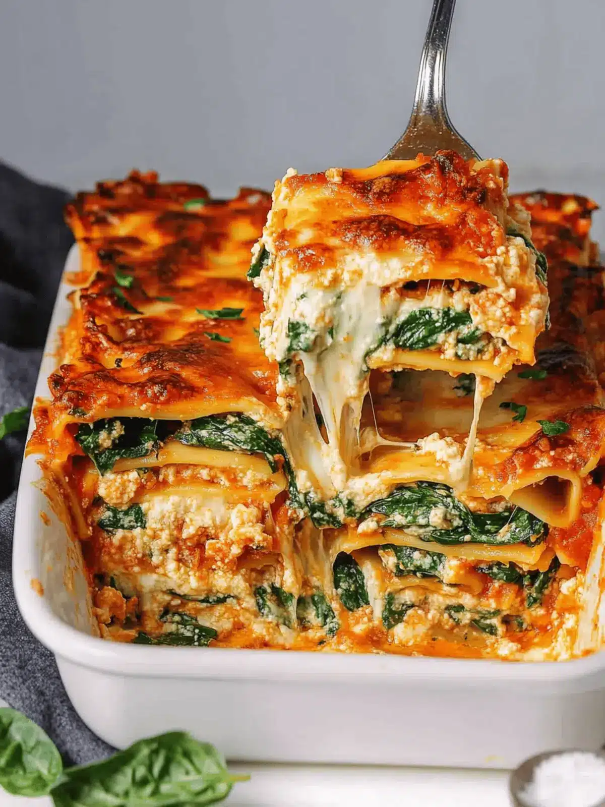 Ultimate Spinach Lasagna (3 Cheeses)
