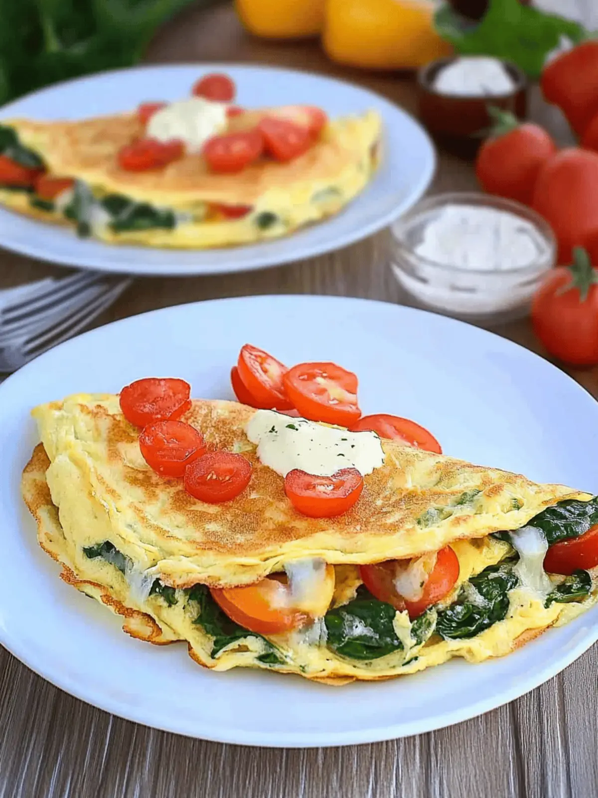 Vegetarian Omelet with Spinach