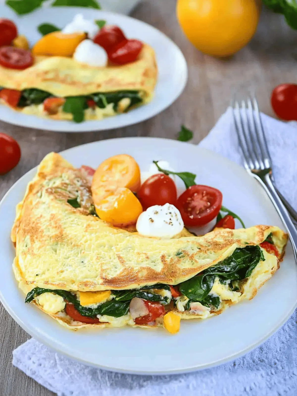 Vegetarian Omelet with Spinach