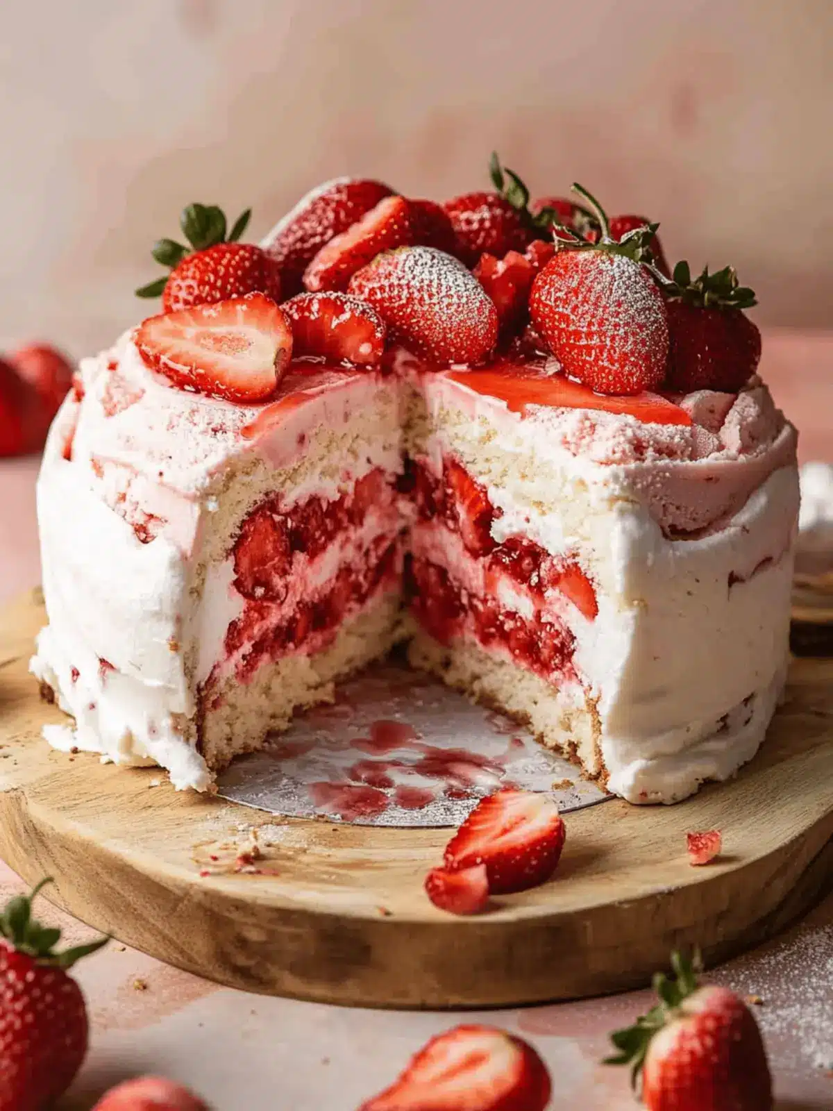 Strawberry Shortcake Ice Cream Cake