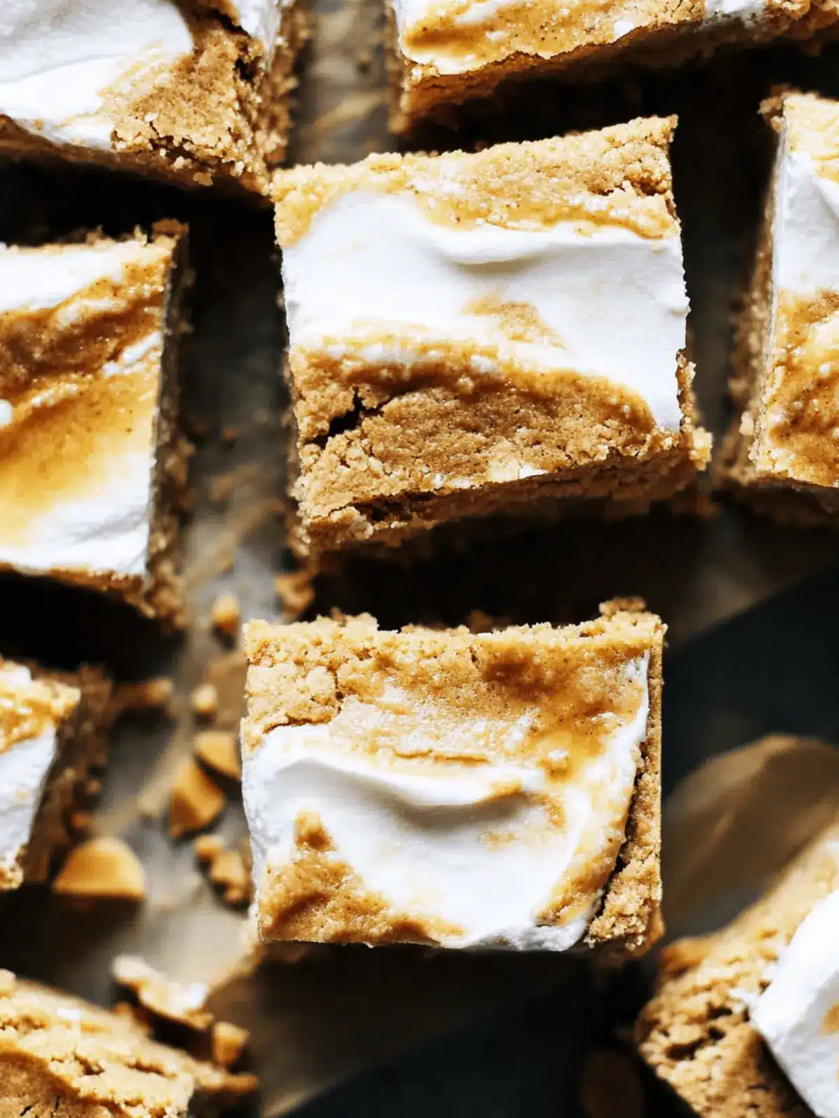 Toasted Marshmallow Peanut Butter Cookie Bars