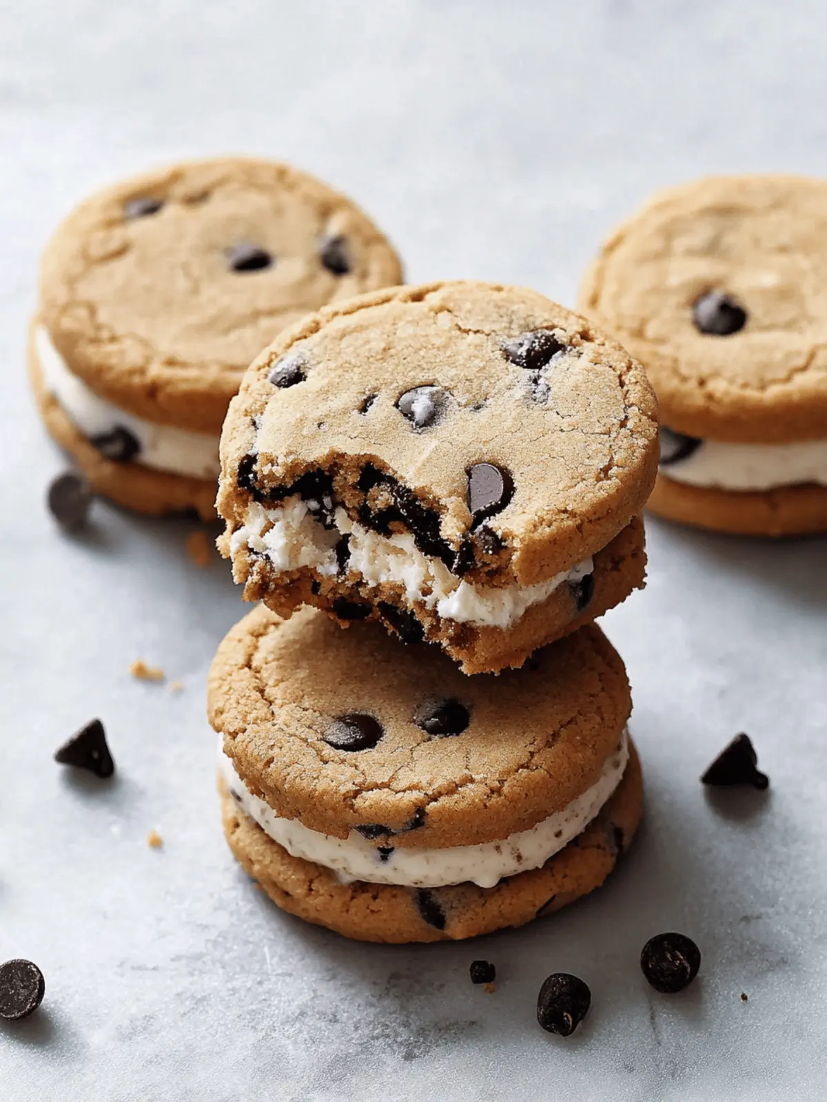 Vegan Chocolate Chip Cookie Ice Cream Sandwiches