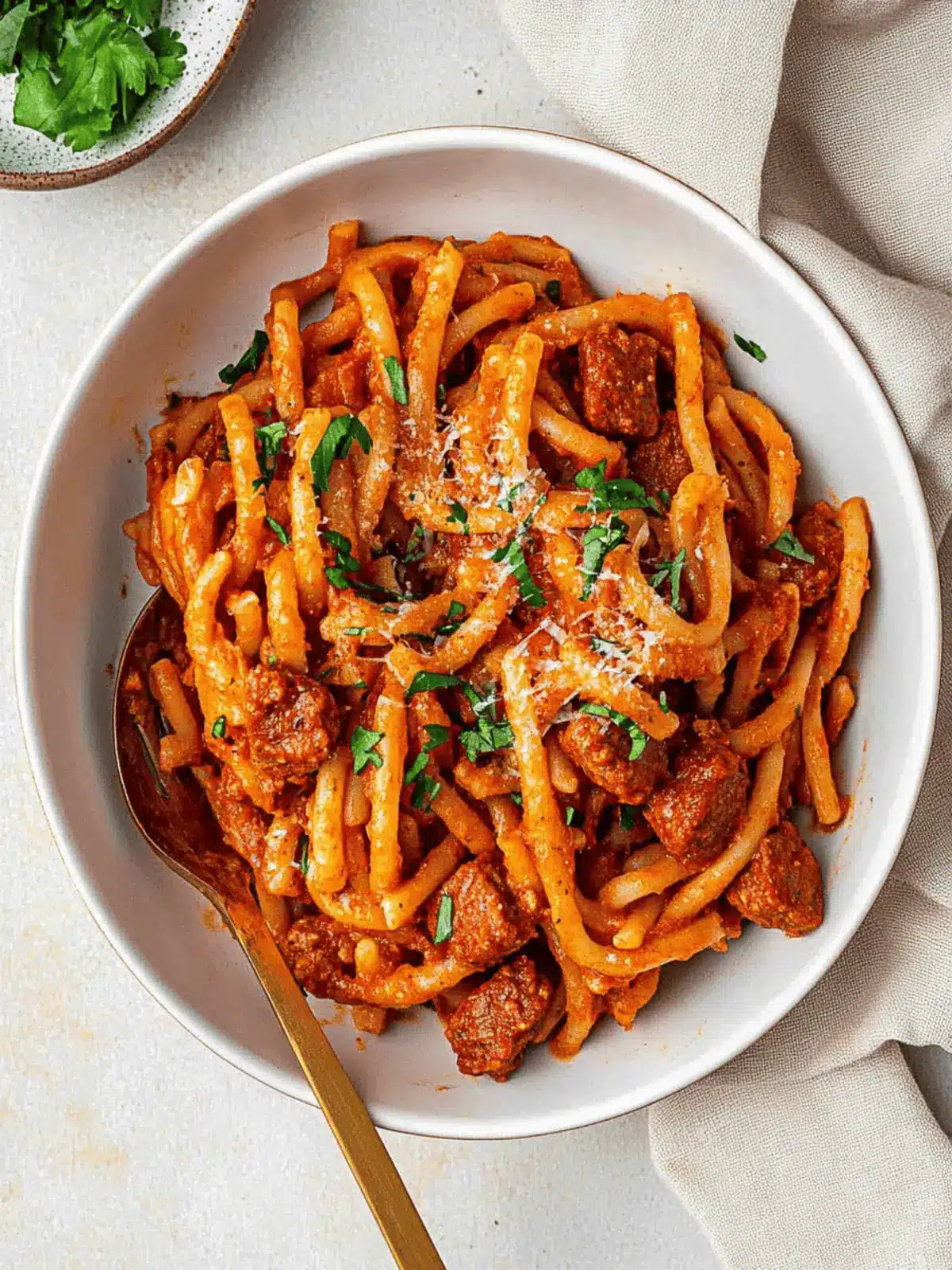 One Pot Spicy Sausage Pasta