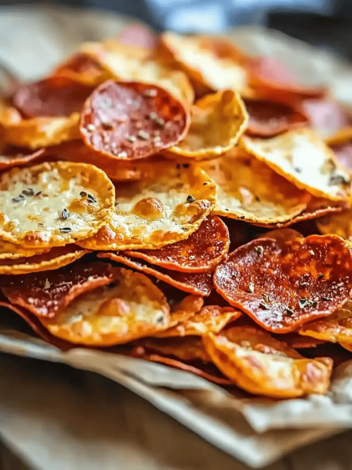 Keto Chips Pepperoni Cheese