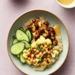 Roasted Cauliflower and Chickpea Quinoa Bowls with Curried Tahini