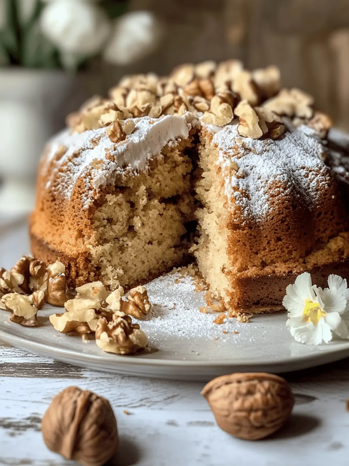 Soft Italian Walnut Cake