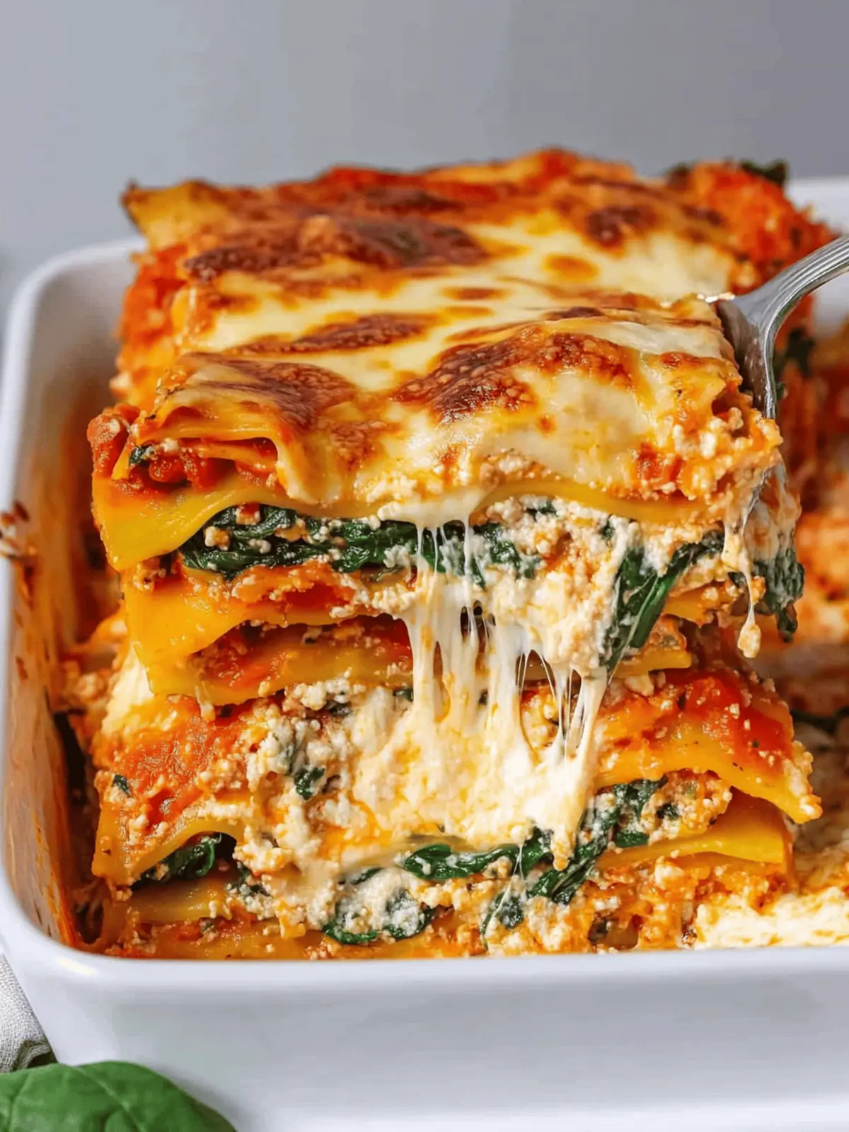 Ultimate Spinach Lasagna (3 Cheeses)